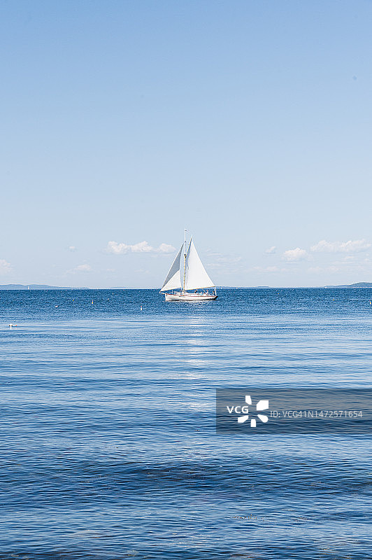 美国缅因州的晴空海景图片素材