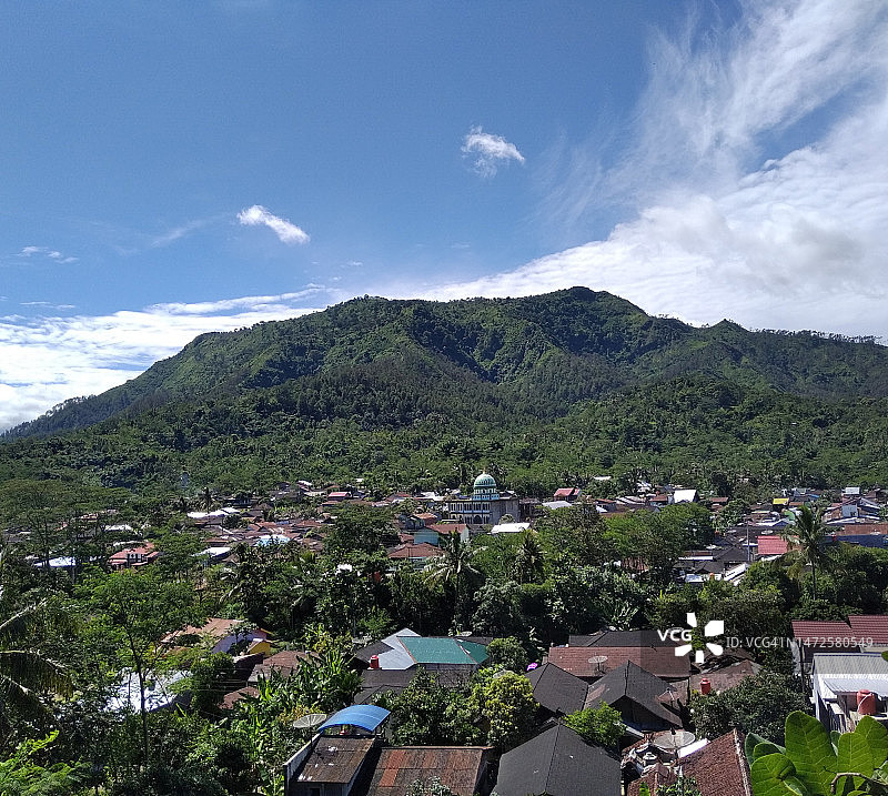 高角度的城市景观对天空图片素材