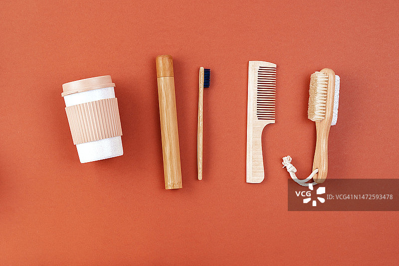 竹木个人卫生用品概念，意大利米兰图片素材