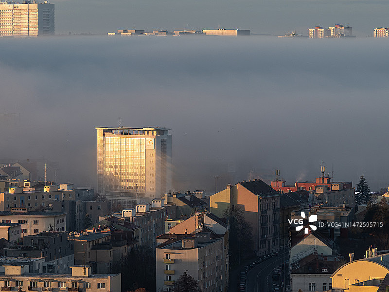 捷克共和国布尔诺城市建筑高角度视图图片素材