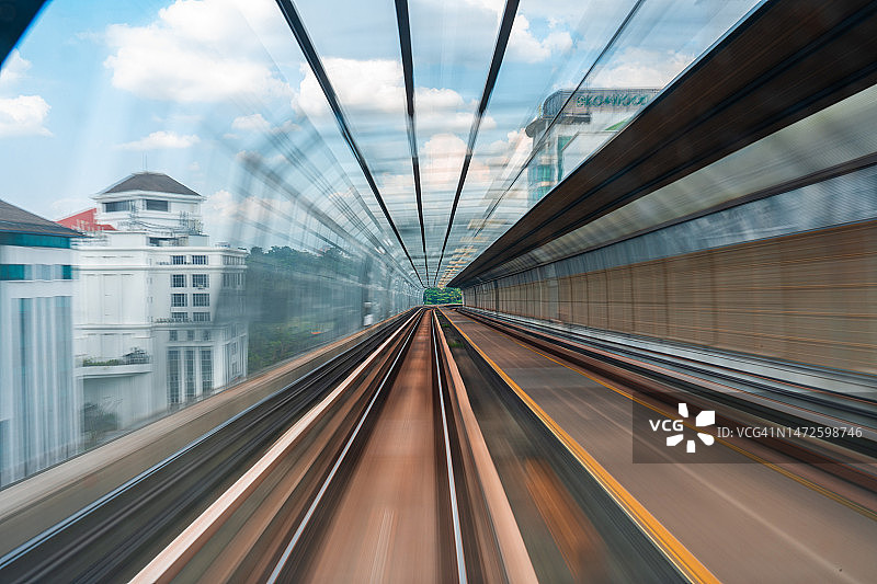 马来西亚吉隆坡列车长曝光照片图片素材