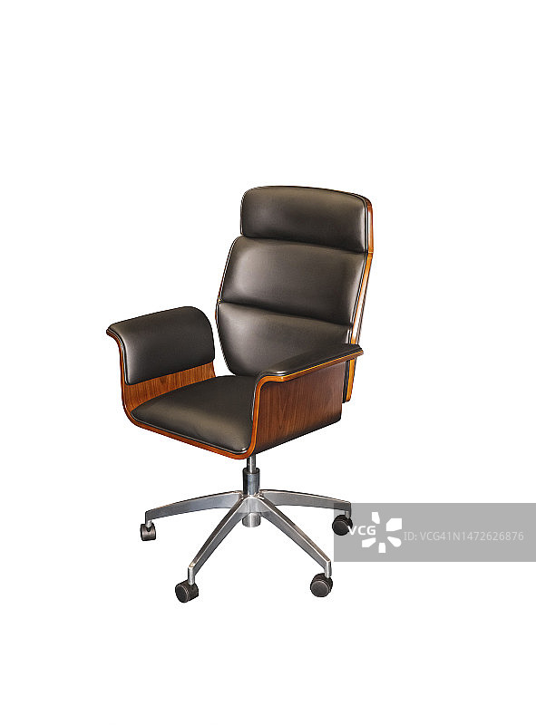 白色背景上的豪华皮革办公椅内饰元素图片素材