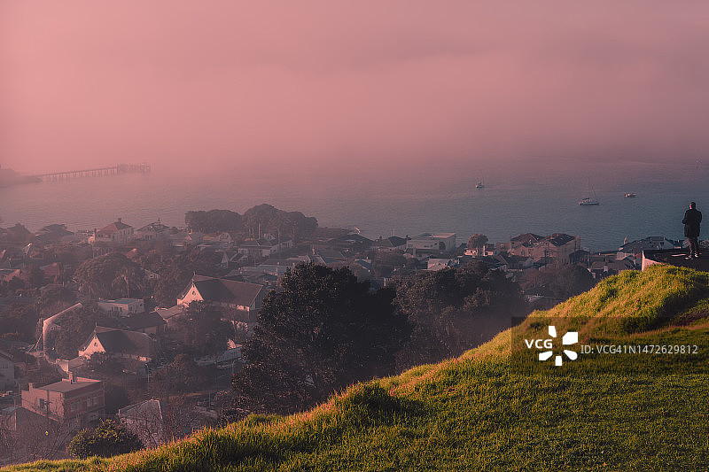 日落时分新西兰奥克兰的风景图片素材