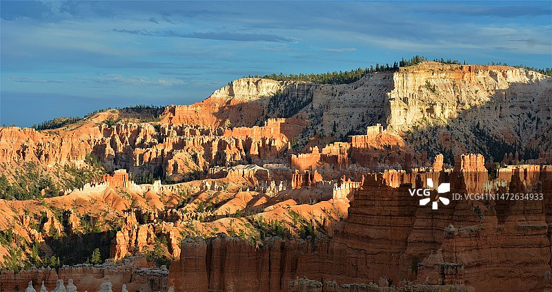 美国犹他州布莱斯峡谷国家公园岩层全景图片素材