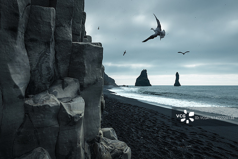 Reynisfjara黑沙滩图片素材