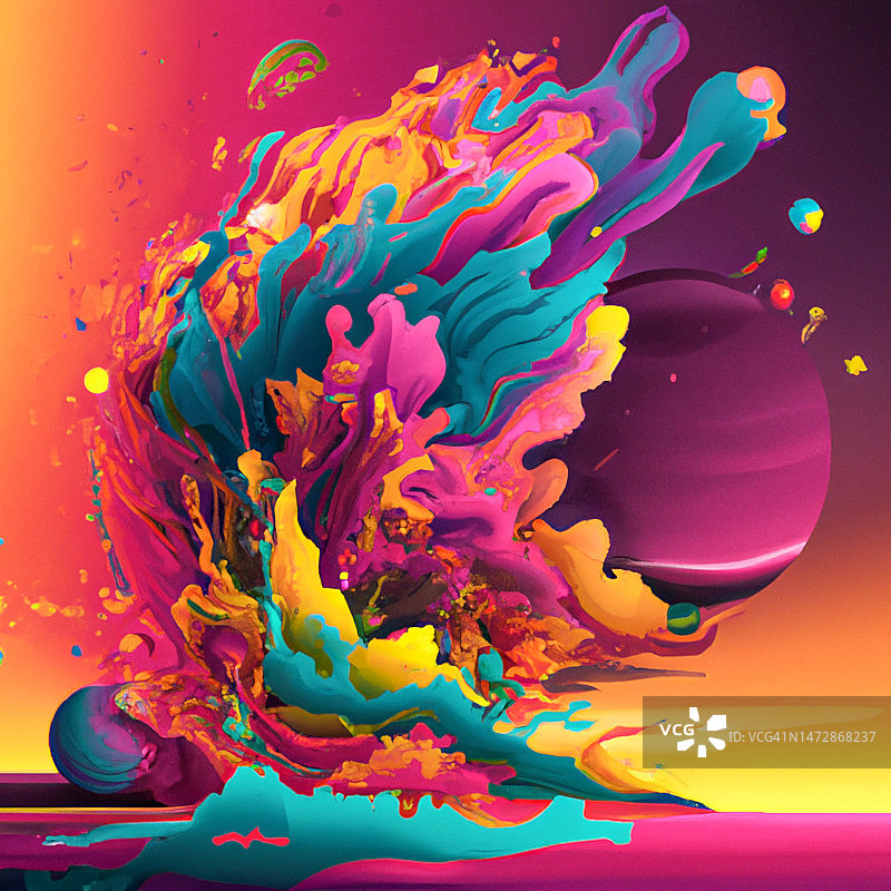 流体颜色圆形形状，抽象彩色背景图片素材