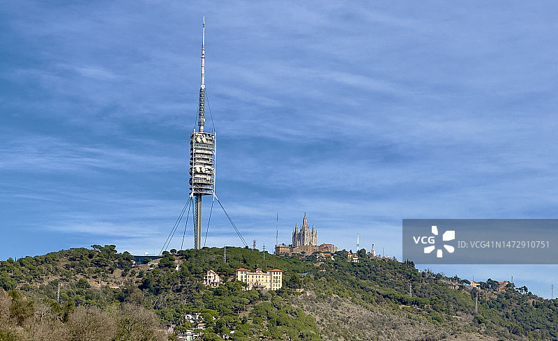 巴塞罗那 Collserola 山脉 Tibidabo图片素材