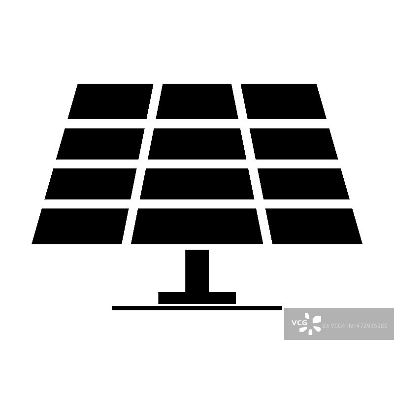 太阳能电池板图标：绿色能源技术，生态替代能源矢量图图片素材