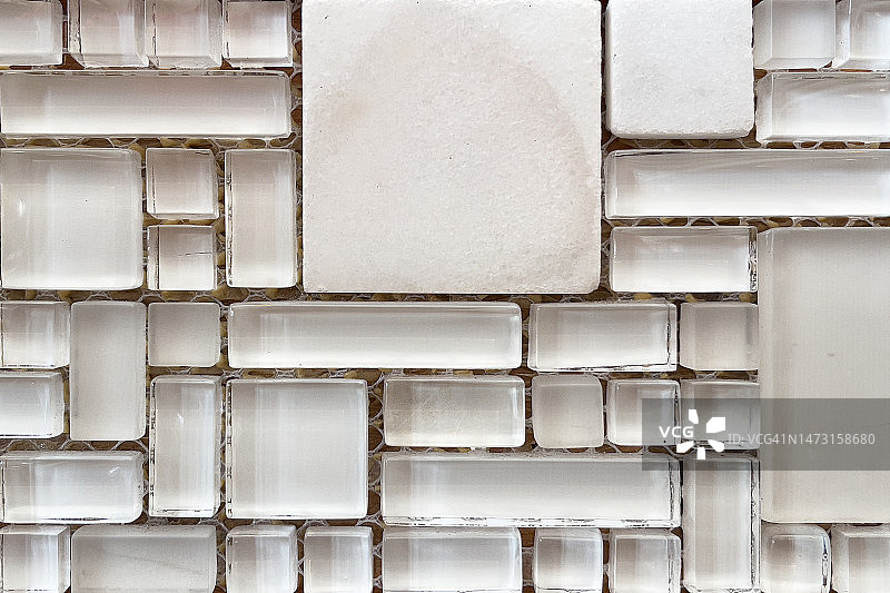 白色瓷砖马赛克墙全画幅图像图片素材