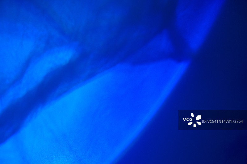 蓝色光线下抽象透明塑料的阴影，数字艺术概念图片素材