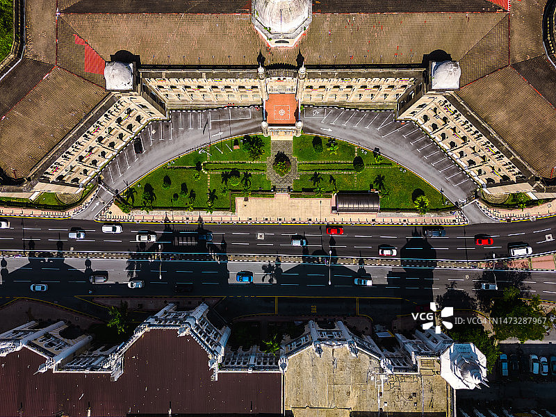 吉隆坡火车站附近道路的航拍图图片素材