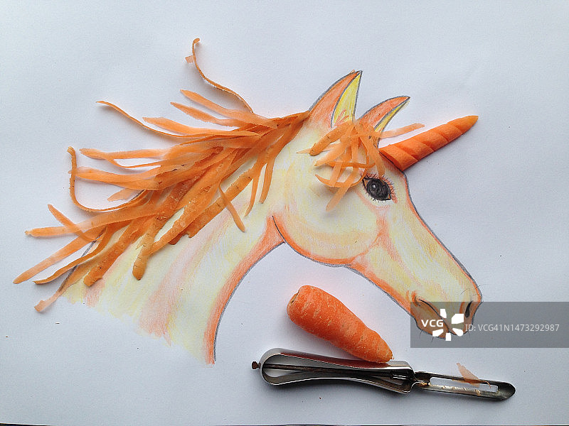 独角兽概念肖像图片素材