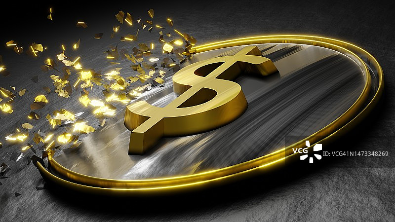 逐渐消失的美元硬币图片素材