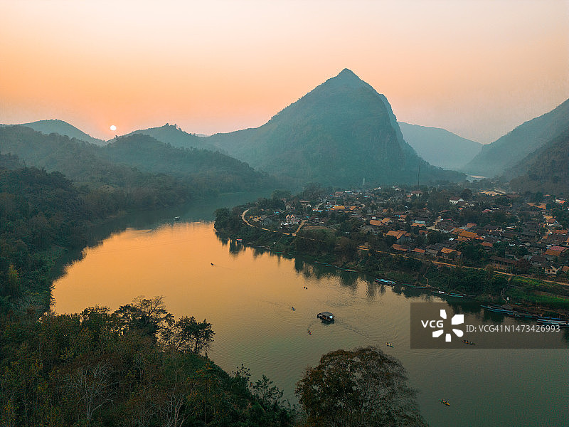 老挝旅行景观，泰国图片素材