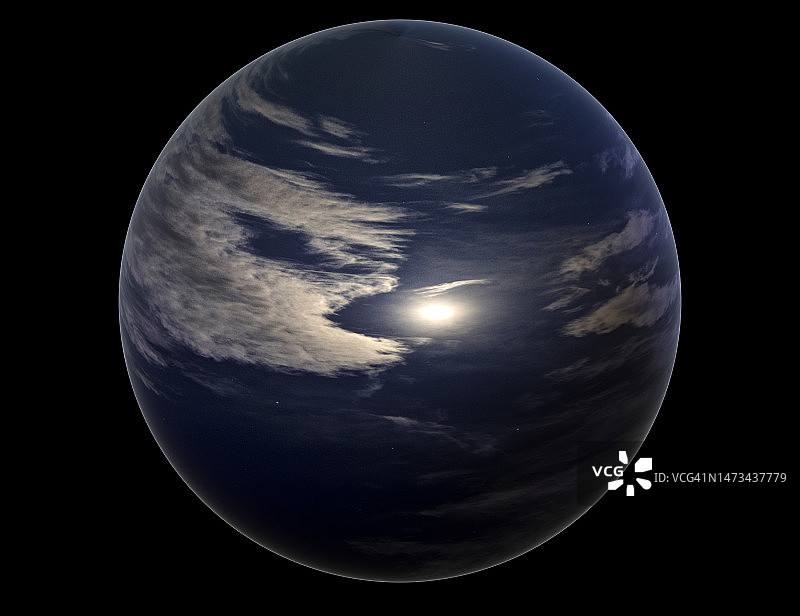 黑色背景下的地球与满月夜空图片素材