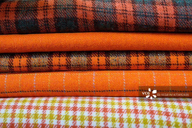 苏格兰哈里斯花呢的明亮色彩图片素材