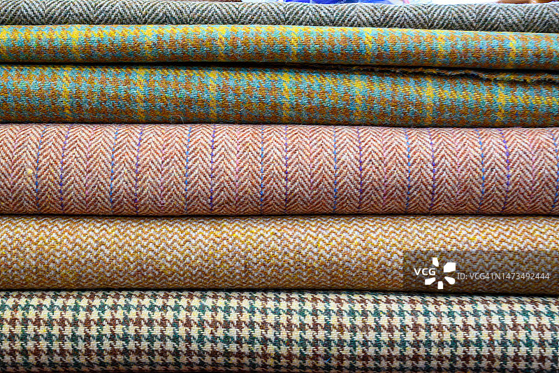 苏格兰哈里斯粗花呢布料图片素材