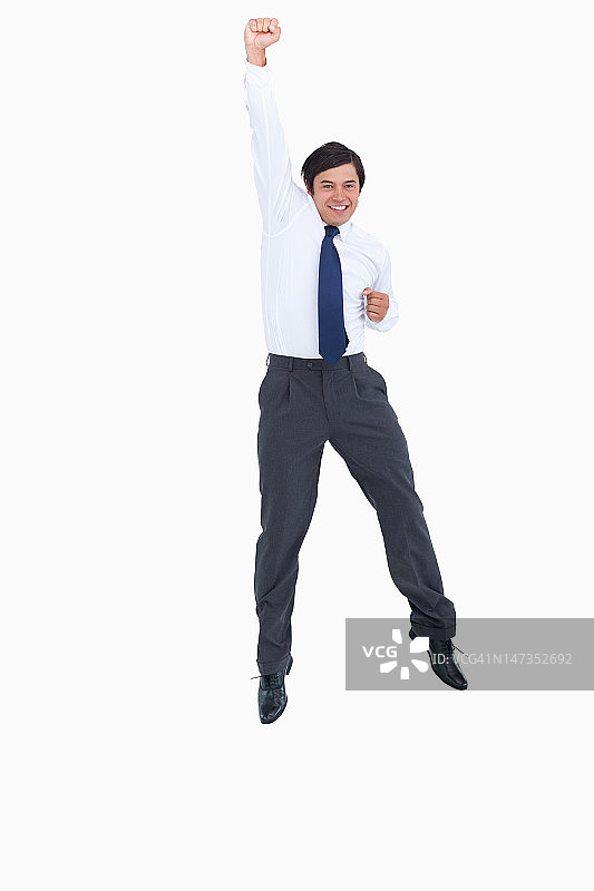 举起手臂欢呼的商人图片素材