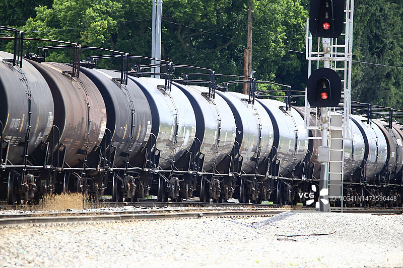 装载危险化学品的铁路列车车厢图片素材