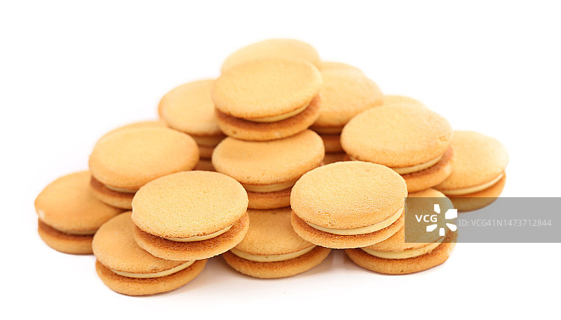 一束带白色奶油的夹心饼干，摩尔多瓦图片素材