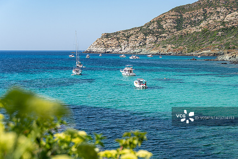 法国科西嘉岛的迷人海景图片素材