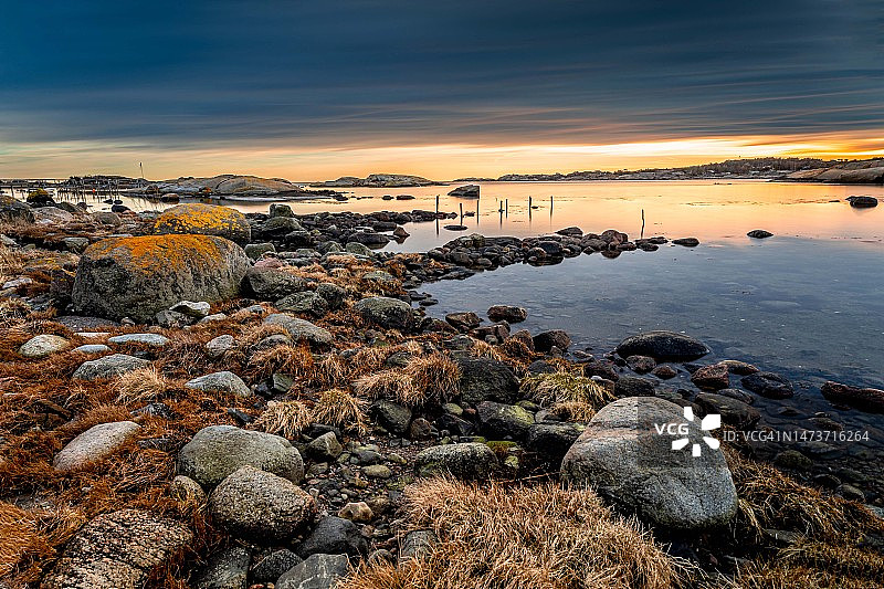 挪威斯塔弗恩日落海景图片素材