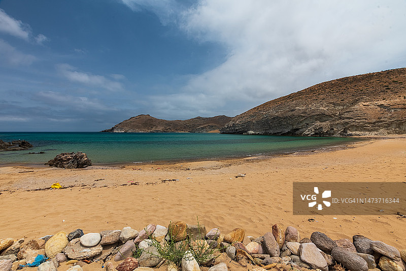 海滩与天空的风景图片素材