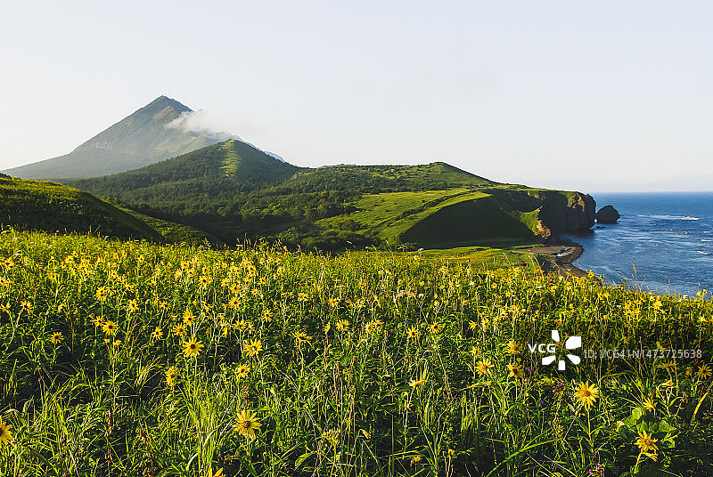 俄罗斯萨哈林半岛山海风光图片素材