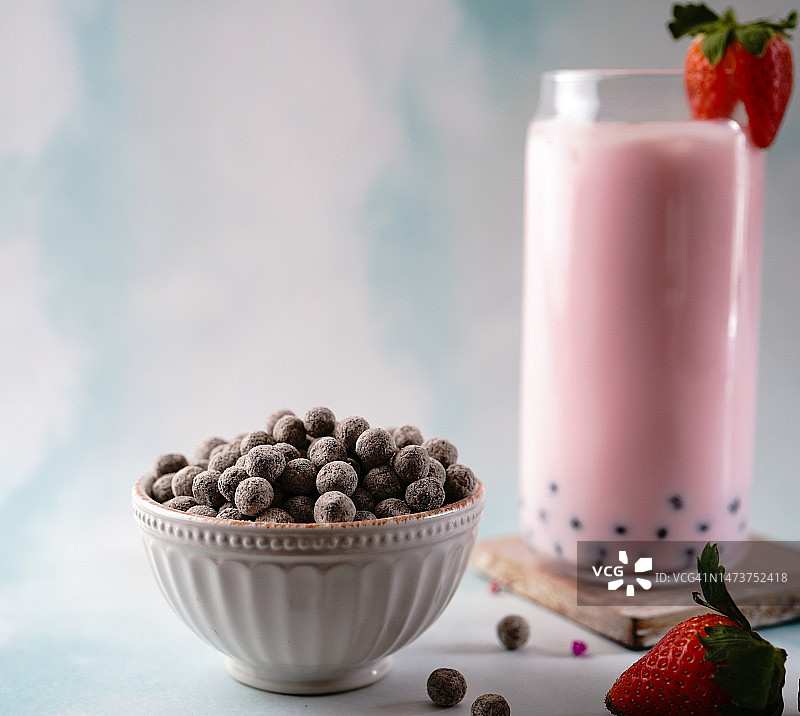 桌上的水果和饮料特写，西切斯特，宾夕法尼亚州，美国图片素材