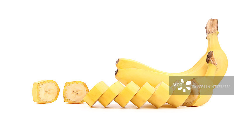 白色背景下的香蕉特写，摩尔多瓦图片素材