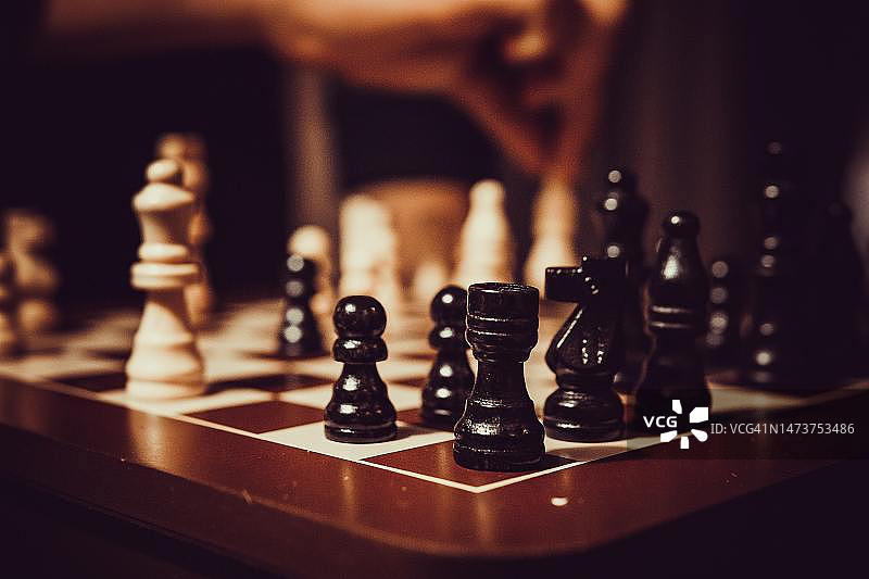 国际象棋棋盘特写，印度尼西亚图片素材