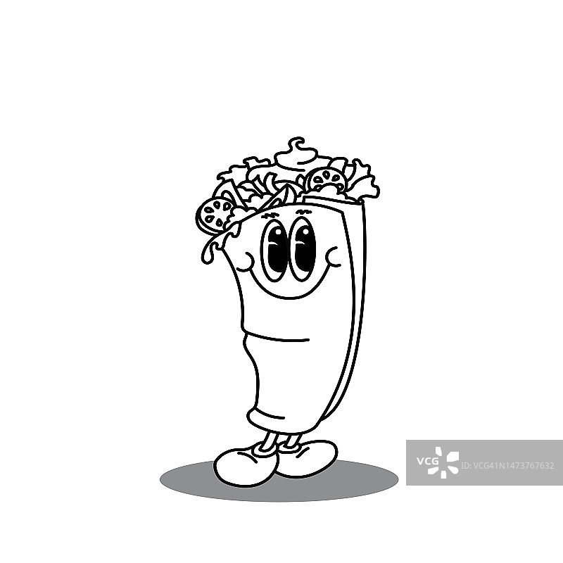 快乐的墨西哥卷饼插画图片素材