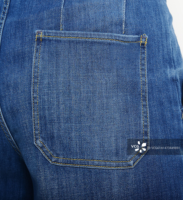 牛仔裤后袋细节图片素材