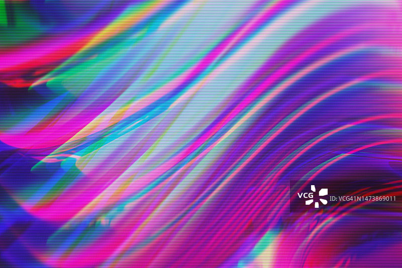 抽象交错数字故障洋红色粉色霓虹灯波浪背景图片素材