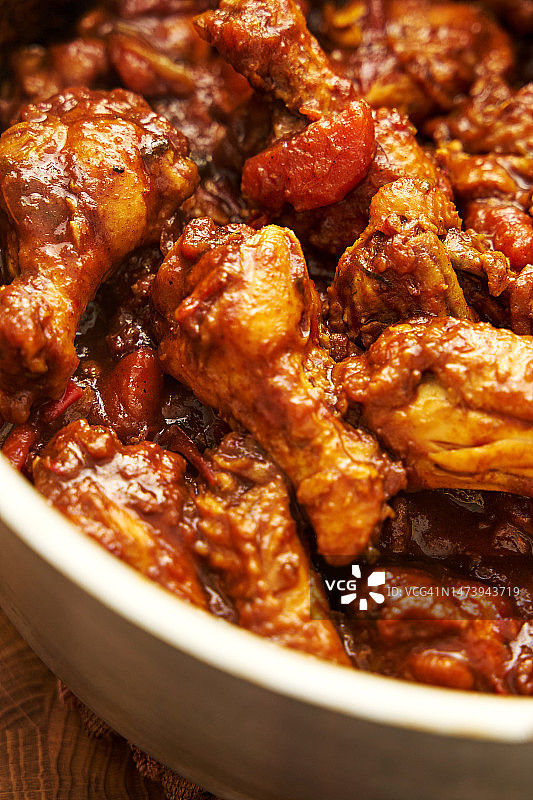 具有东方风味的红烧鸡翅图片素材