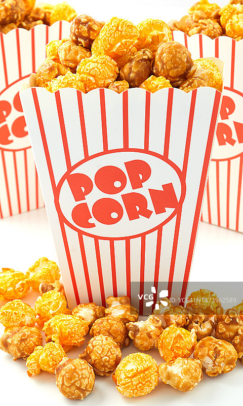 焦糖爆米花和奶酪爆米花图片素材