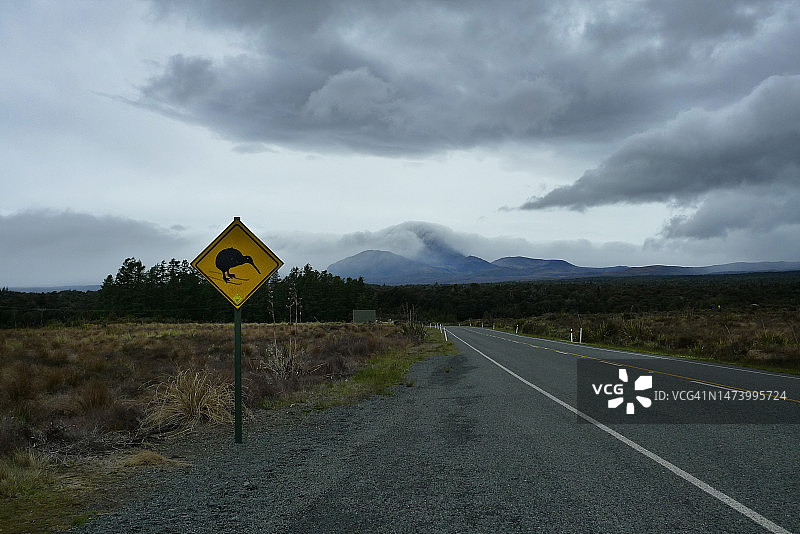 新西兰汤加里罗国家公园奇异鸟标志图片素材