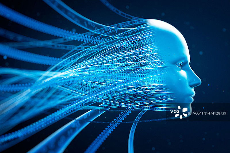 人工智能机器人与电缆图片素材