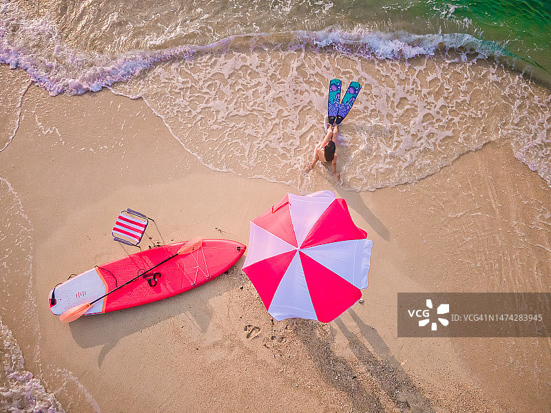夏季泡沫，俯视图片素材