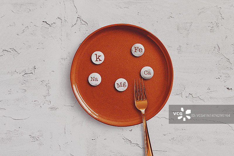 矿物质和常量营养素叉子图片素材