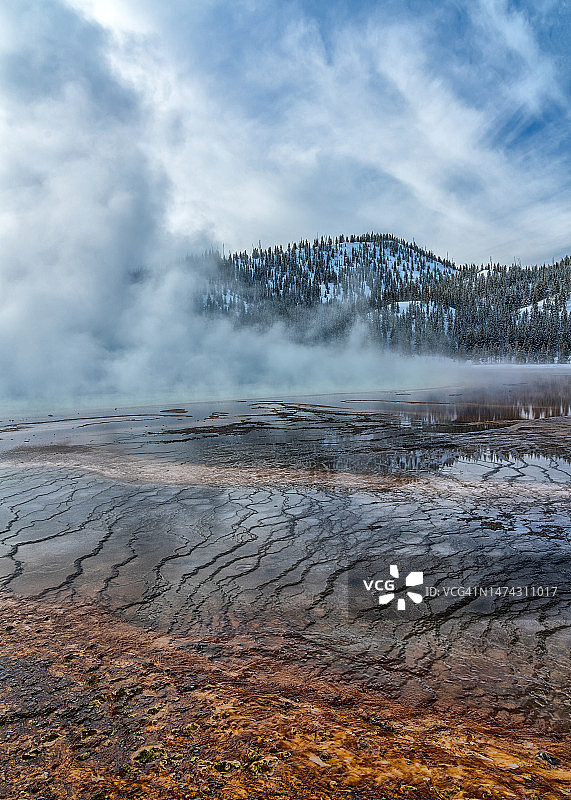 中途间歇泉盆地景观图片素材