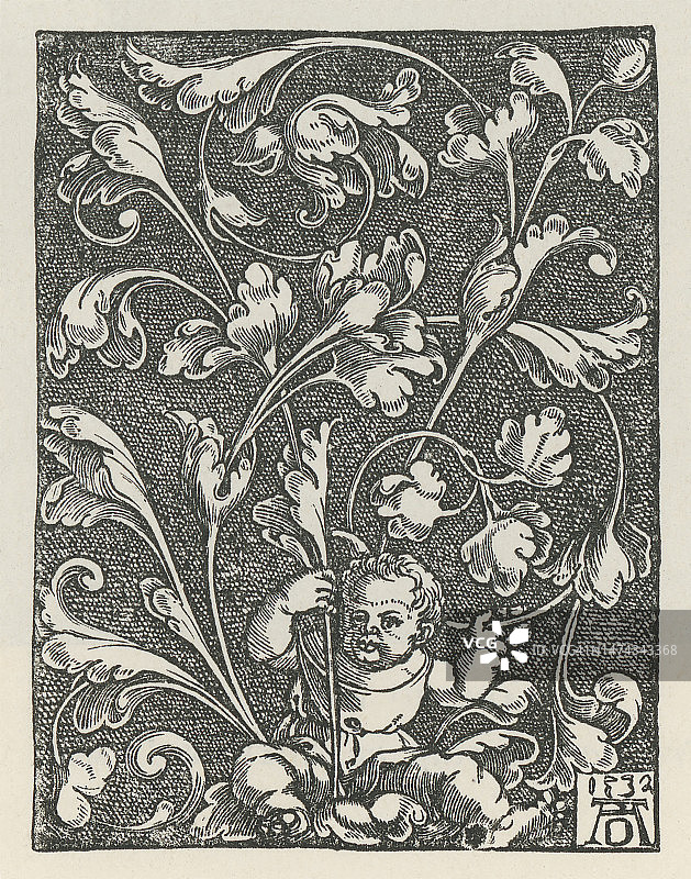 老式雕刻装饰背景插图图片素材