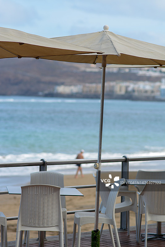 加那利群岛的酒吧露台，度假图片素材