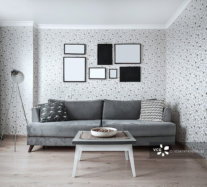 客厅内饰采用现代斯堪的纳维亚风格图片素材