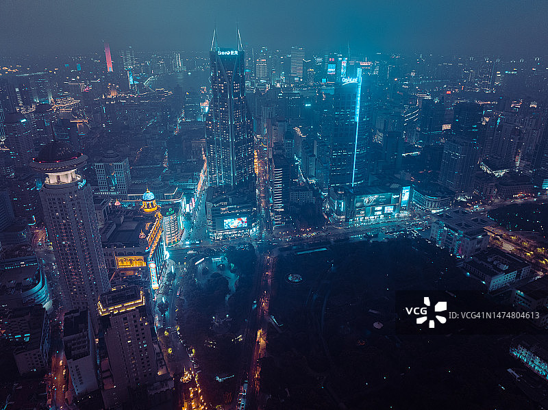 上海夜景天际线图片素材