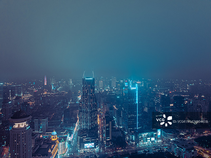 上海夜景天际线图片素材