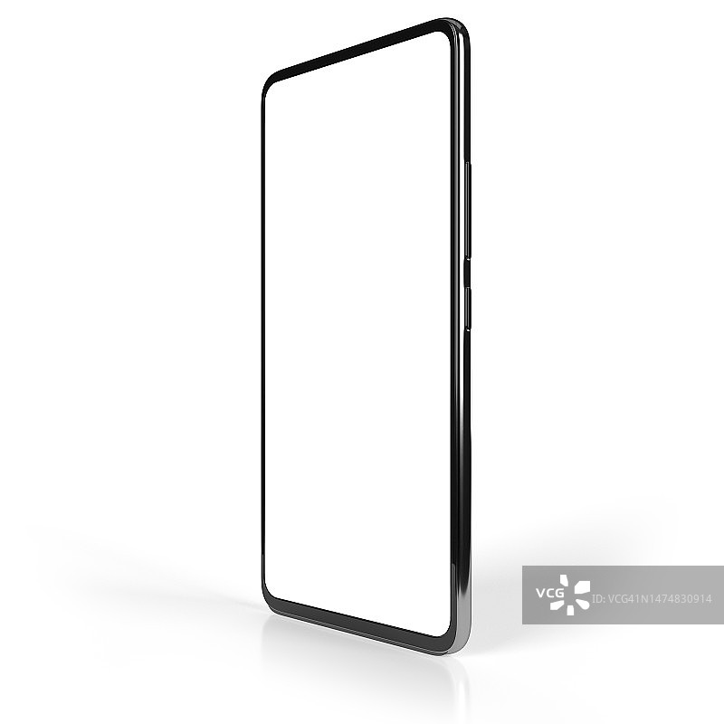 带屏幕裁剪路径的现代智能手机侧视图图片素材