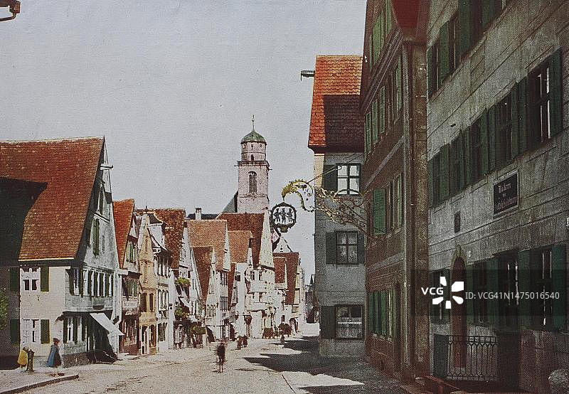 1876年左右德国巴伐利亚丁克斯比尔老照片图片素材