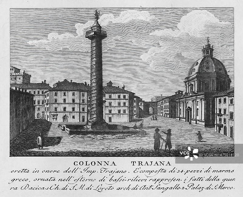 图拉真柱图片素材