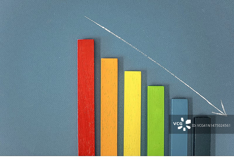 概念性商业金融增长图表下降趋势图片素材